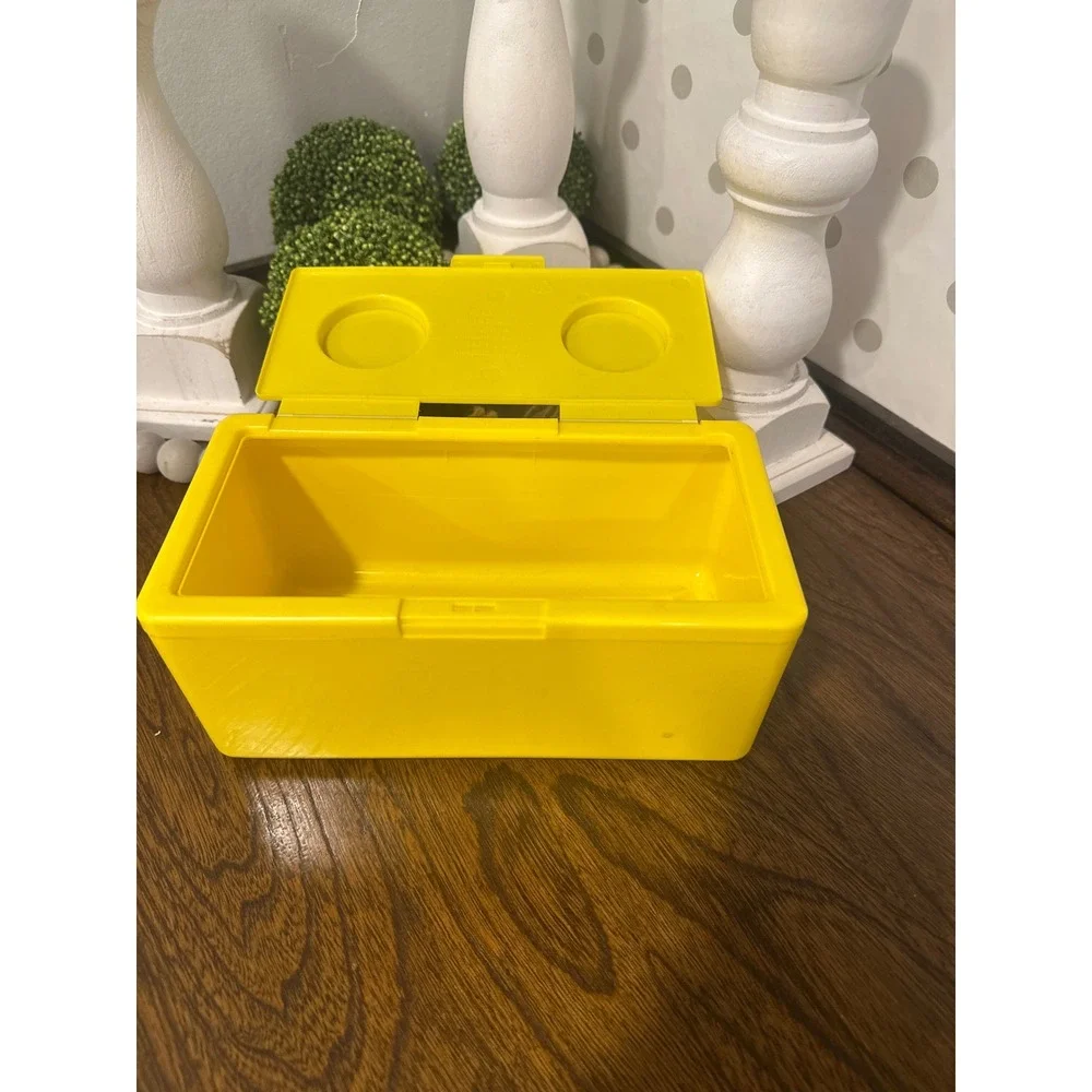 Vintage Chubs Stackables Baby Wipes Container Yellow Building Block Storage Box